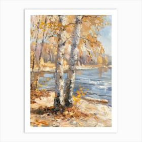 Birch Trees By The River 2 Art Print