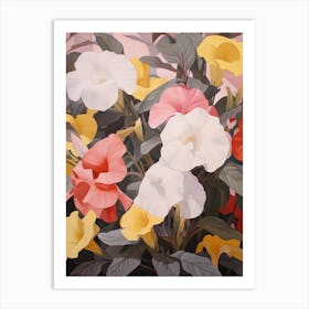 Impatiens 4 Flower Painting Art Print