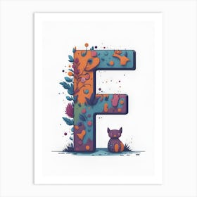 Colorful Letter F Illustration 37 Art Print