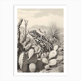 Desert Wave Frog Drawing 1 Art Print