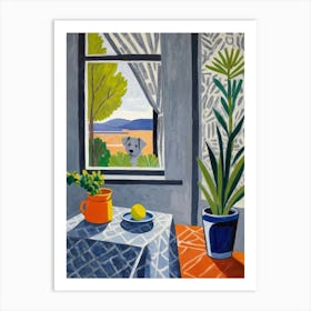 Dog In The Window Style Henri Matisse Art Print