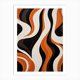 Orange And Black Abstract Painting 2 Art Print