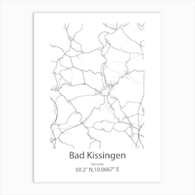 Bad Kissingen,Germany Minimalist Map Art Print