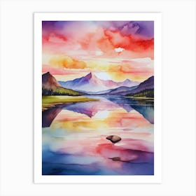 Sunset In The Mountains 7 Art Print