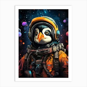 Penguin In Space 1 Art Print