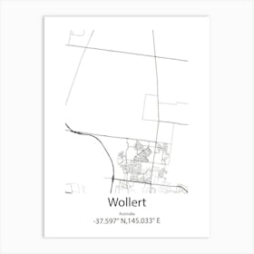 Wollert,Australia Minimalist Map Art Print