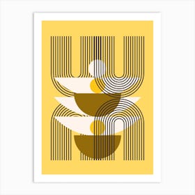 Mid Century In Yellow Art Print