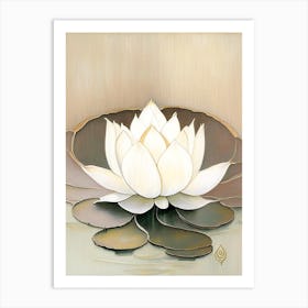 Lotus Flower Symbol 1, Abstract Painting Art Print