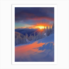 Sunset In The Mountains 3 Art Print