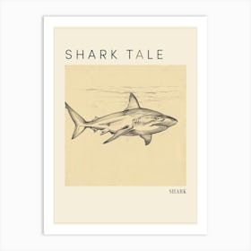 Vintage Shark Illustration 2 Poster Art Print
