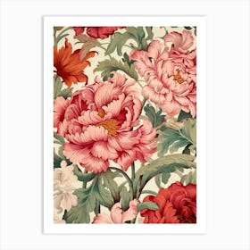 Peony Flower Wallpaper Art Print