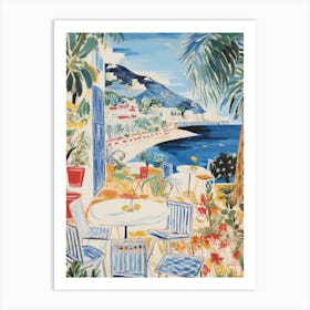 Capri   Italy Beach Club Lido Watercolour 3 Art Print