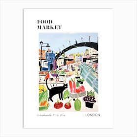 The Food Market In London 5 Illustration Poster Art Print