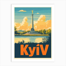 Aihrgdesign A 1970s Inspired Travel Poster For Kyiv Depicting D8bf5835 Be9d 455c Be74 093fac3459c0 1 Art Print