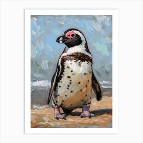 African Penguin Volunteer Point Oil Painting 3 Art Print