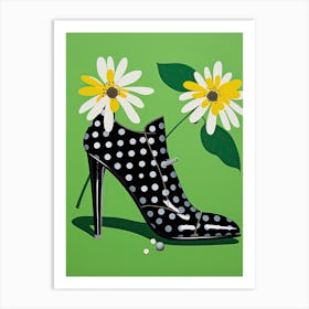 Polka Dots And Daisies Art Print