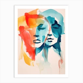 Watercolor Twins Art Print