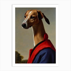 Whippet Renaissance Portrait Oil Painting Art Print