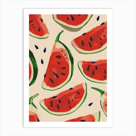 Watermelon Pattern Illustration 4 Art Print