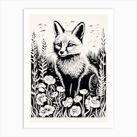 Fox Portrait Illustration 1 Art Print
