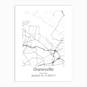 Dranesville,United States Minimalist Map 1 Art Print