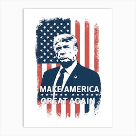 Trump Make America Great Again Poster Retro Home Wall Art Art Print