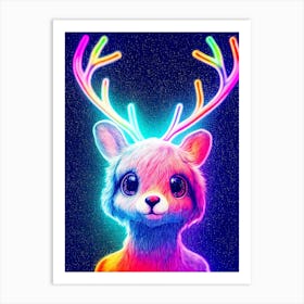 Neon Deer Art Print