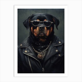 Gangster Dog Rottweiler Art Print