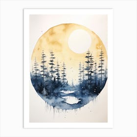 Watercolour Of Sipoonkorpi National Park   Finland 3 Art Print