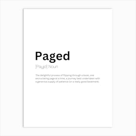 Paged Definition Meaning Art Print