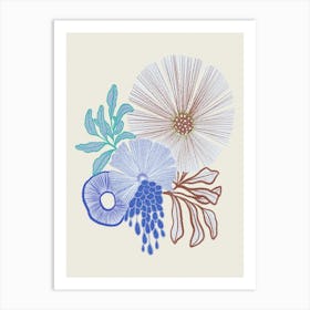 Coral floral Art Print