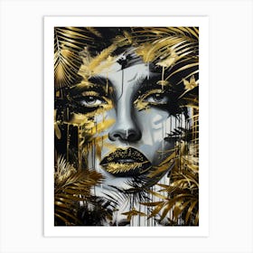 Gold And Black 123 Art Print