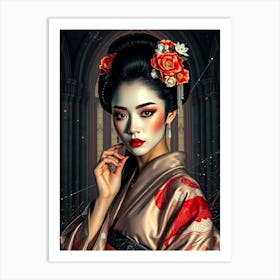 Geisha in Catherdral - Glossy Portrait Art Print