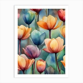 Watercolor Lotus Flower 1 Art Print