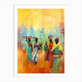 Women With Baskets Art Print