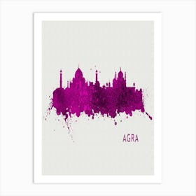 Agra India City Purple Art Print