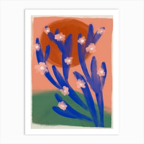 Blue Desert Cactus Art Print