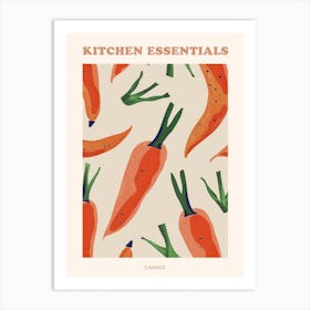 Carrots Pattern Illustration Poster 3 Art Print