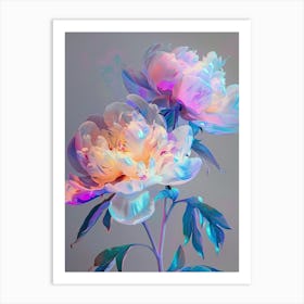 Iridescent Flower Peony 1 Art Print