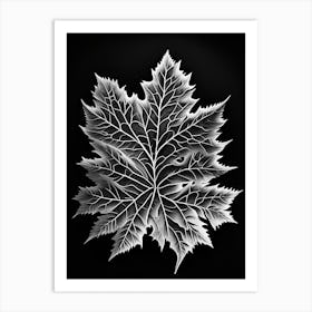 Sugar Maple Leaf Linocut 3 Art Print