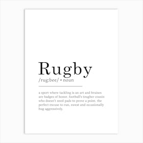 Rugby Funny Definition Sport Gift Art Print