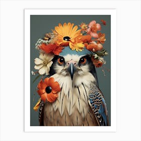 Bird With A Flower Crown American Kestrel 1 Art Print