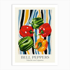 Marche Aux Legumes Bell Peppers Summer Illustration 1 Art Print
