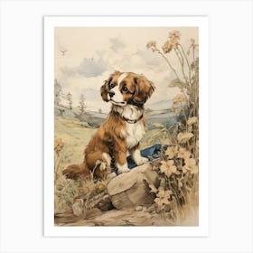 Storybook Animal Watercolour Dog Art Print