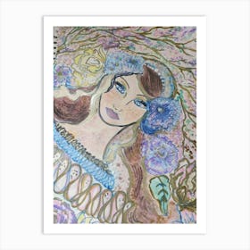 Girl with brown hair 1 Art Print