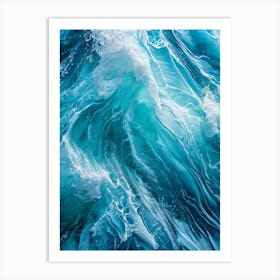 Abstract Naval Design Fusing Turquoise And Blue To Create A Ripple Effect Reminiscent Of A Turbulen 2 1 Art Print