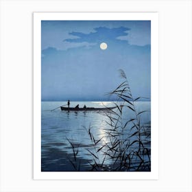 Kôhô Shōda (Japanese, 1871–1946) Fisherboat on Moonlit Sea, 1920 in HD Remastered 1 Art Print