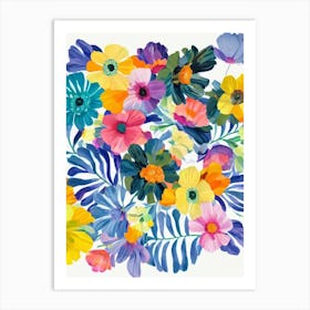 Anemone Modern Colourful Flower Art Print