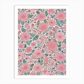 Pink Flowers 15 Art Print