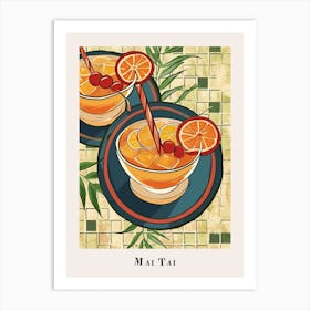 Mai Tai Watercolour Poster Art Print